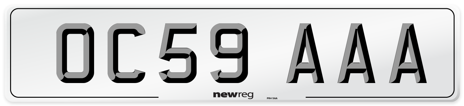 OC59 AAA Number Plate from New Reg